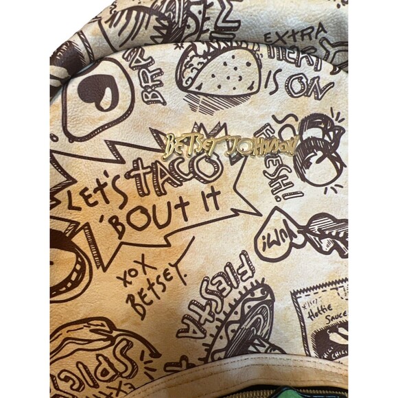 Betsey Johnson Taco Backpack Women Medium Cream Good Lets Taco Bout It Novelty‎ main image 4